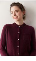 SoftKnit — Women’s 100% Pure Cashmere Button Cardigan - Sainiya Eco Wear