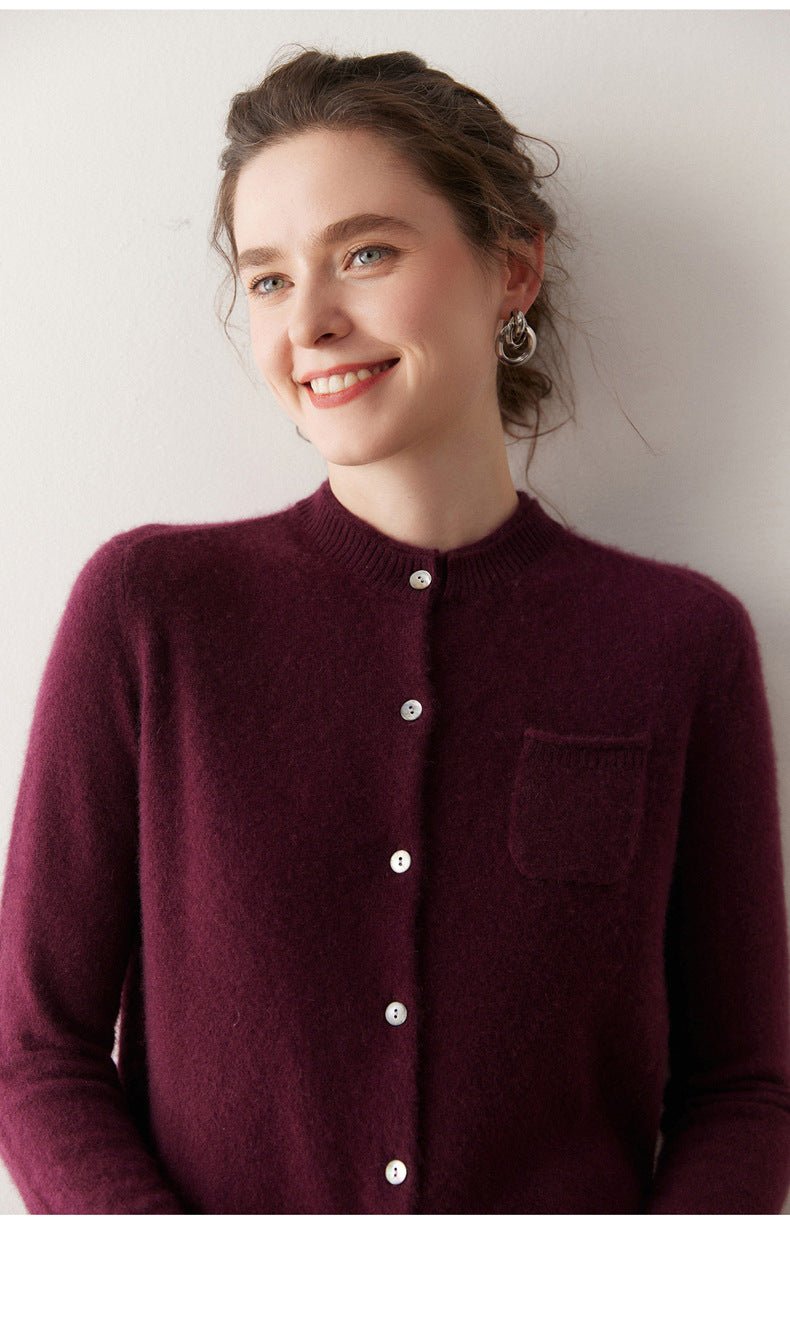 SoftKnit — Women’s 100% Pure Cashmere Button Cardigan - Sainiya Eco Wear