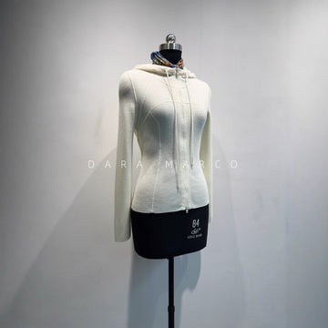 100% Wool Knit Hoodie Cardigan — Soft, Lightweight & Skin-Friendly