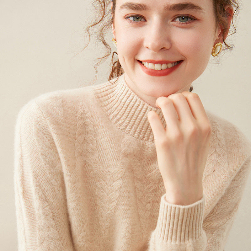 Women’s 100% Pure Wool High-Neck Sweater