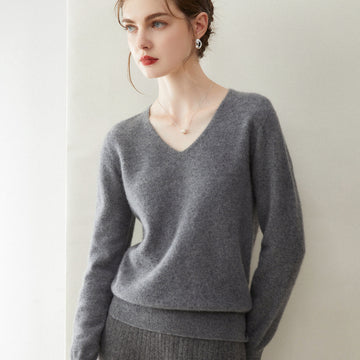 Cashmere Seamless Whisper-Soft V-Neck – Barely-There Luxury