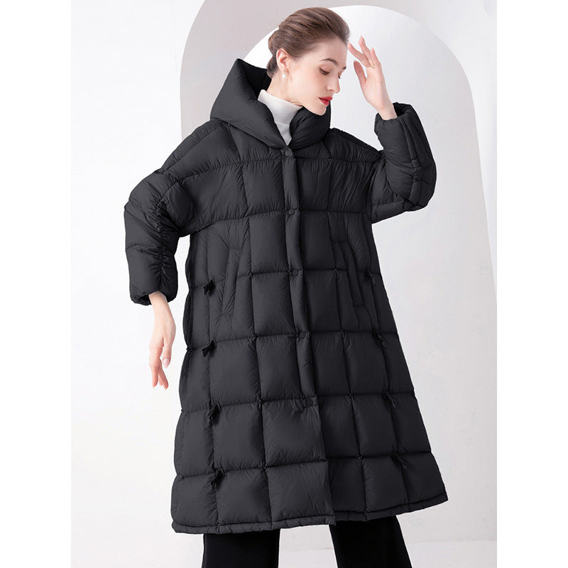 Down Jacket Women’s Lightweight Hooded Coat – Adjustable Fit 90% White Duck Down