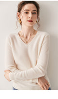 100% Cashmere V-Neck Sweater – Soft, Slimming, Commuter Essential - Sainiya Eco Wear