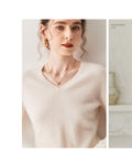 100% Cashmere V-Neck Sweater – Soft, Slimming, Commuter Essential - Sainiya Eco Wear