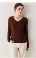100% Cashmere V-Neck Sweater – Soft, Slimming, Commuter Essential - Sainiya Eco Wear