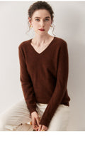 100% Cashmere V-Neck Sweater – Soft, Slimming, Commuter Essential - Sainiya Eco Wear