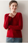 100% Cashmere V-Neck Sweater – Soft, Slimming, Commuter Essential - Sainiya Eco Wear