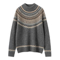 100% Pure Cashmere Fair Isle Half-Turtleneck – Cozy Nordic Luxury - Sainiya Eco Wear
