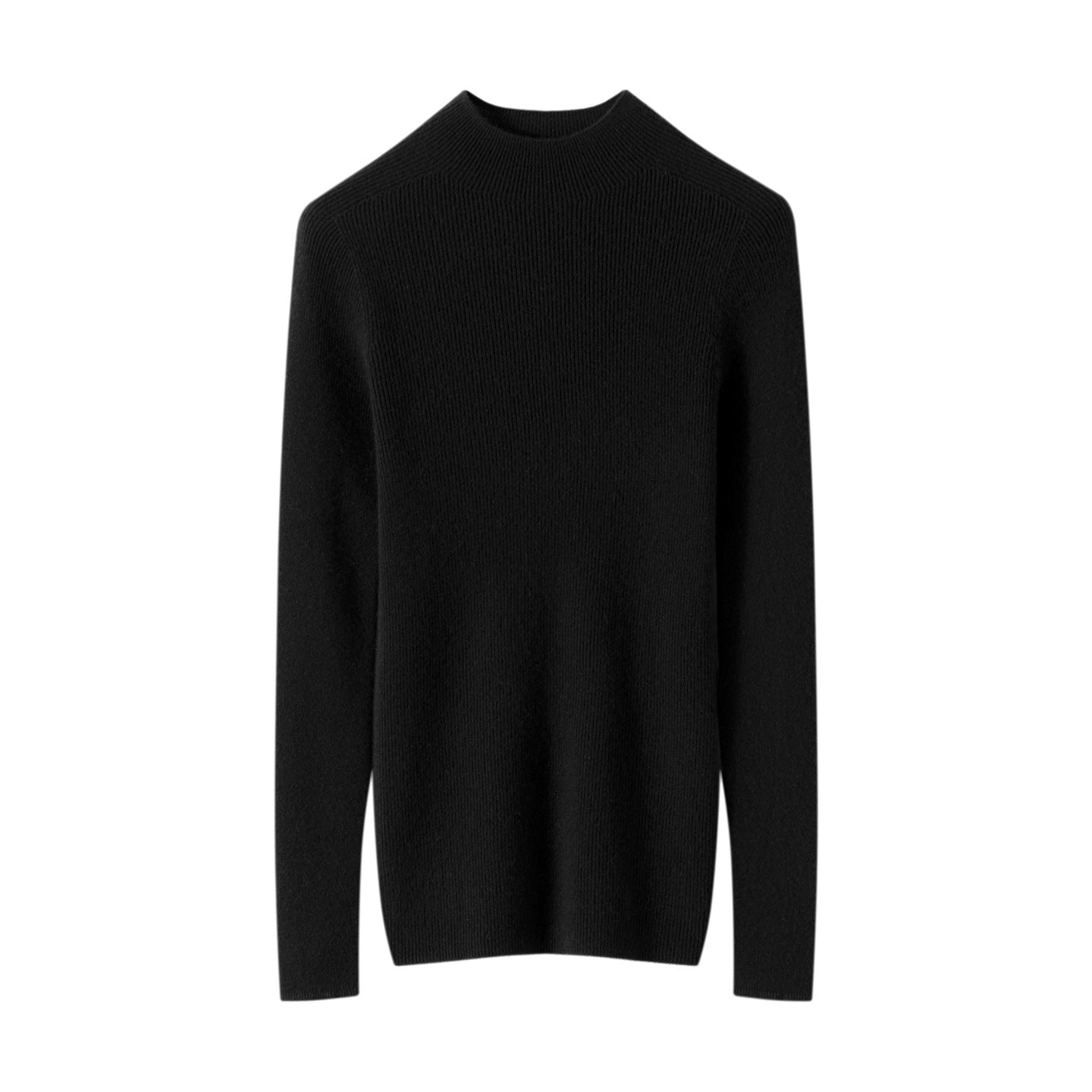 100% Pure Cashmere Half-Turtleneck – Seamless Ribbed Elegance - Sainiya Eco Wear