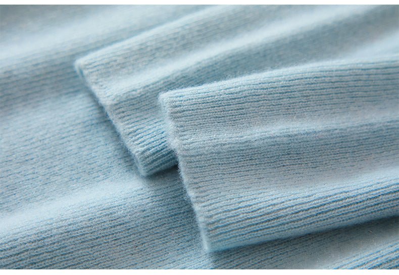 100% Pure Cashmere Half-Turtleneck – Seamless Ribbed Elegance - Sainiya Eco Wear