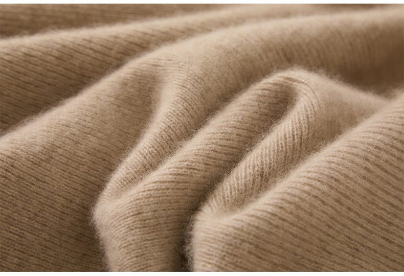 100% Pure Cashmere Half-Turtleneck – Seamless Ribbed Elegance - Sainiya Eco Wear