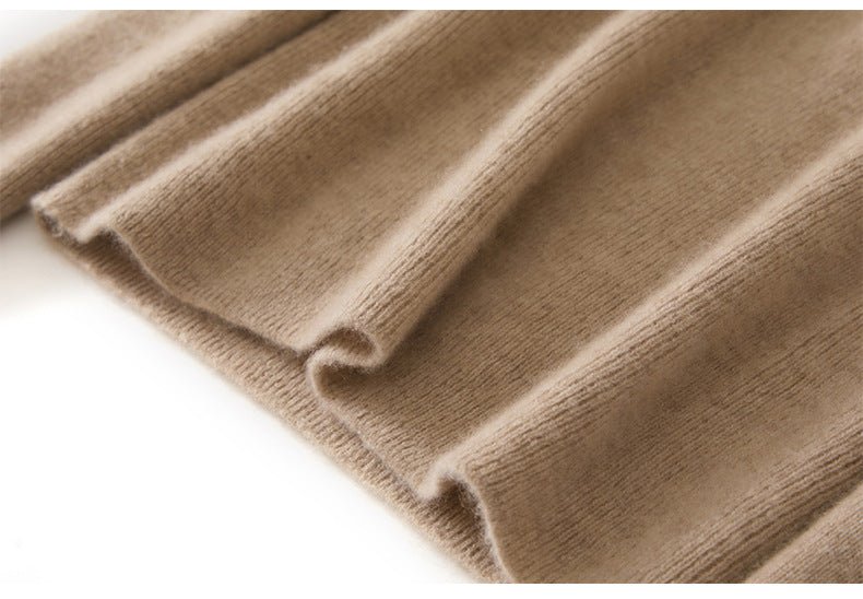 100% Pure Cashmere Half-Turtleneck – Seamless Ribbed Elegance - Sainiya Eco Wear