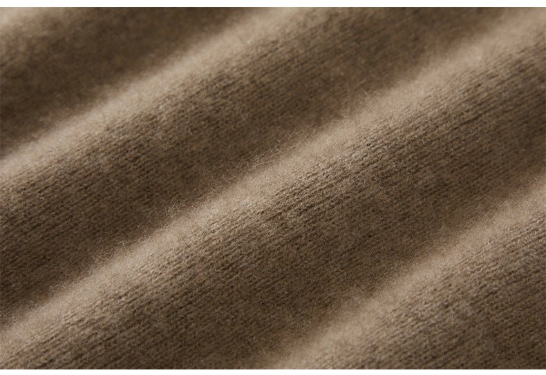 100% Pure Cashmere Half-Turtleneck – Seamless Ribbed Elegance - Sainiya Eco Wear