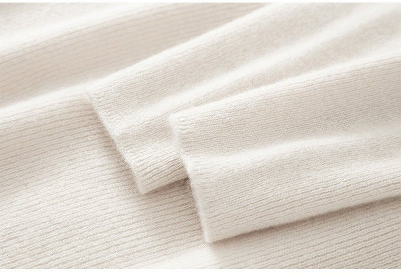 100% Pure Cashmere Half-Turtleneck – Seamless Ribbed Elegance - Sainiya Eco Wear