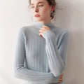 100% Pure Cashmere Ribbed Half-Turtleneck – Silky Slim Elegance - Sainiya Eco Wear
