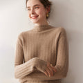 100% Pure Cashmere Ribbed Half-Turtleneck – Silky Slim Elegance - Sainiya Eco Wear