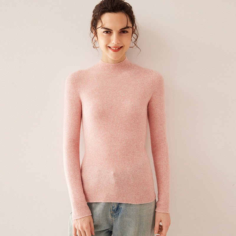 100% Pure Cashmere Slim Half Turtleneck Sweater - Luxury Mountain Cashmere - Sainiya Eco Wear