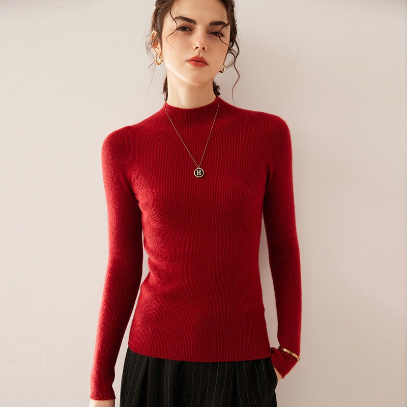 100% Pure Cashmere Slim Half Turtleneck Sweater - Luxury Mountain Cashmere - Sainiya Eco Wear