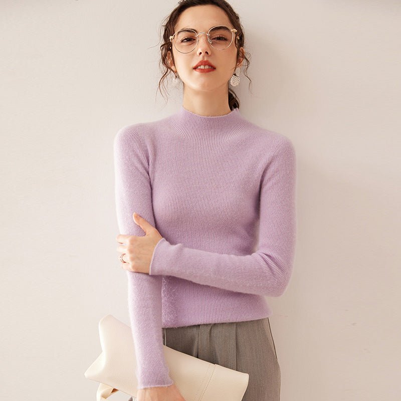 100% Pure Cashmere Slim Half Turtleneck Sweater - Luxury Mountain Cashmere - Sainiya Eco Wear
