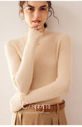 100% Pure Cashmere Slim Half Turtleneck Sweater - Luxury Mountain Cashmere - Sainiya Eco Wear