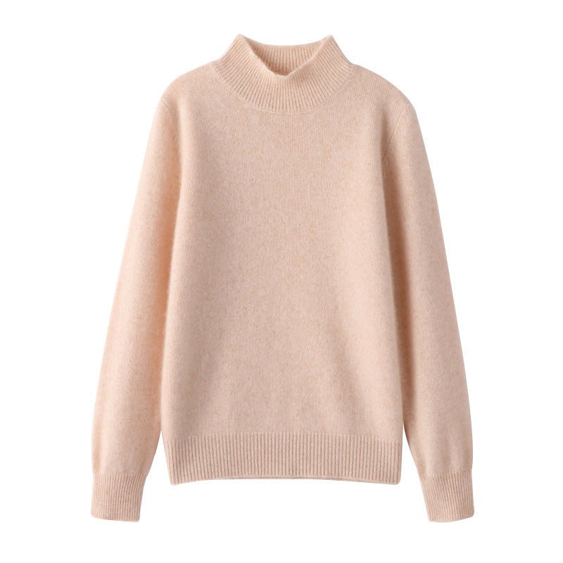 100% Pure Cashmere Thick Half Turtleneck Sweater - Cozy & Slimming - Sainiya Eco Wear