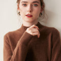 100% Pure Cashmere Thick Half Turtleneck Sweater - Cozy & Slimming - Sainiya Eco Wear