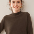 100% Pure Cashmere Thick Half Turtleneck Sweater - Cozy & Slimming - Sainiya Eco Wear