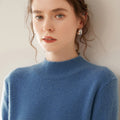 100% Pure Cashmere Thick Half Turtleneck Sweater - Cozy & Slimming - Sainiya Eco Wear