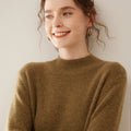 100% Pure Cashmere Thick Half Turtleneck Sweater - Cozy & Slimming - Sainiya Eco Wear