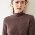 100% Pure Cashmere Thick Half Turtleneck Sweater - Cozy & Slimming - Sainiya Eco Wear