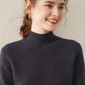 100% Pure Cashmere Thick Half Turtleneck Sweater - Cozy & Slimming - Sainiya Eco Wear