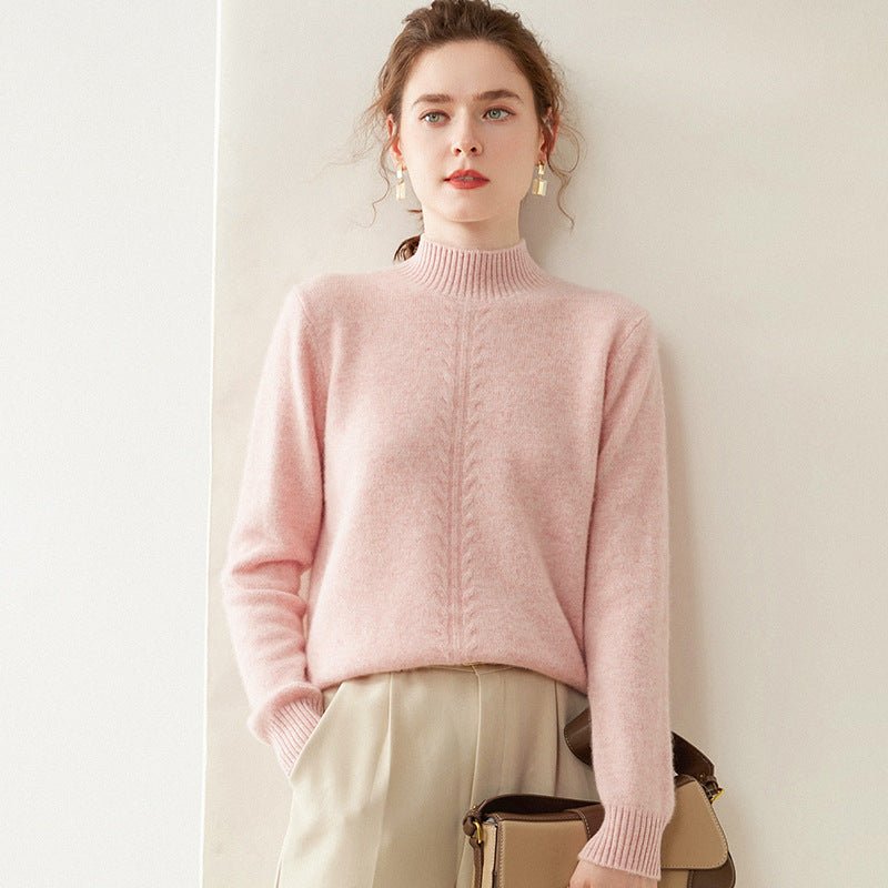 100% Pure Cashmere Thick Half Turtleneck Sweater - Oversized Warm Luxury - Sainiya Eco Wear