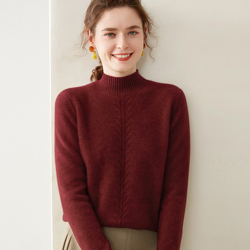 100% Pure Cashmere Thick Half Turtleneck Sweater - Oversized Warm Luxury - Sainiya Eco Wear