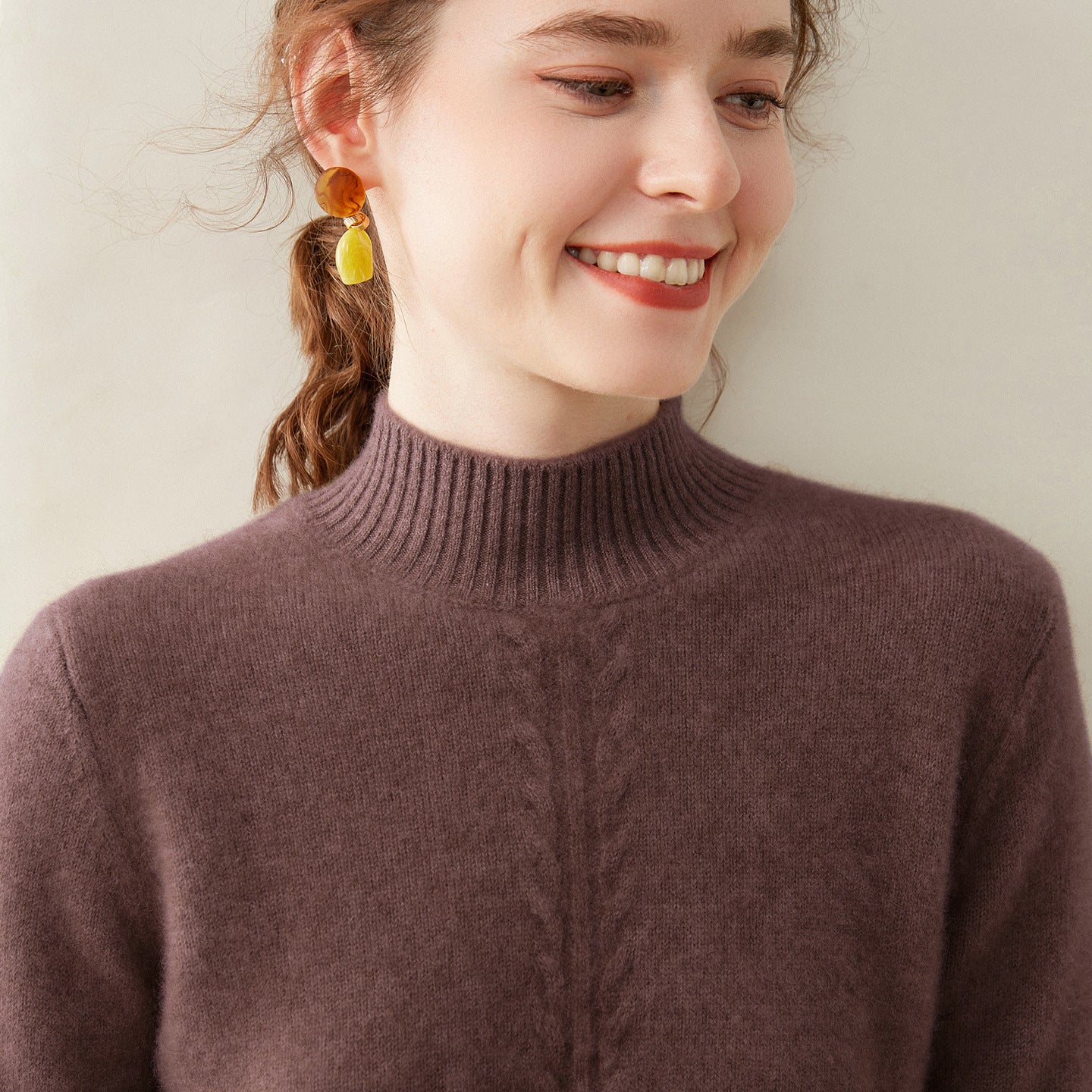 100% Pure Cashmere Thick Half Turtleneck Sweater - Oversized Warm Luxury - Sainiya Eco Wear