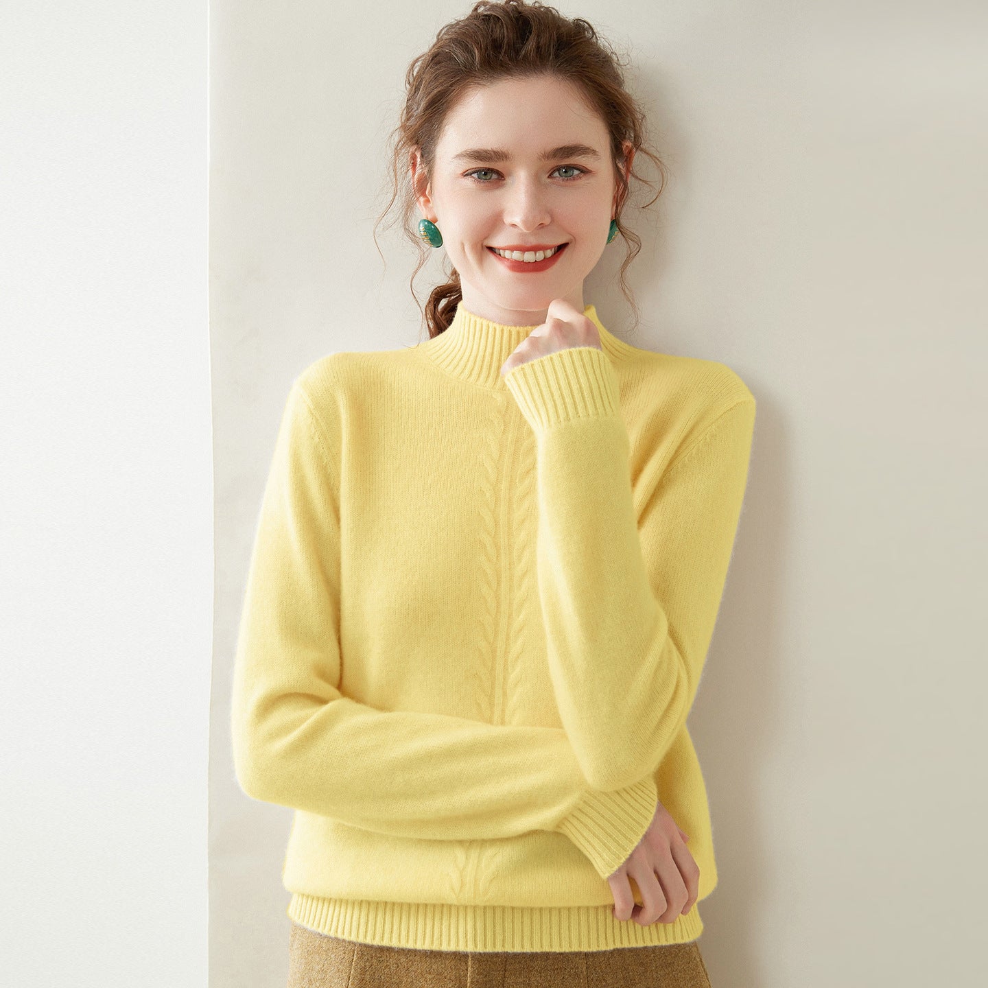 100% Pure Cashmere Thick Half Turtleneck Sweater - Oversized Warm Luxury - Sainiya Eco Wear