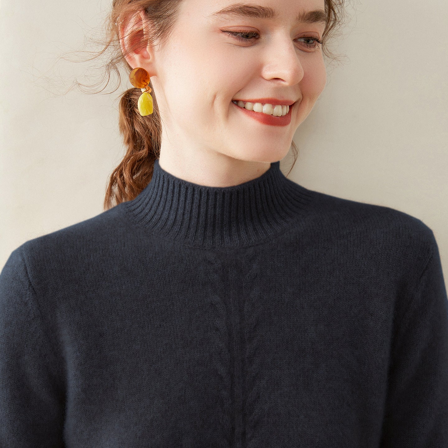 100% Pure Cashmere Thick Half Turtleneck Sweater - Oversized Warm Luxury - Sainiya Eco Wear