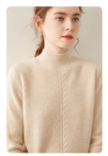 100% Pure Cashmere Thick Half Turtleneck Sweater - Oversized Warm Luxury - Sainiya Eco Wear