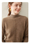 100% Pure Cashmere Thick Half Turtleneck Sweater - Oversized Warm Luxury - Sainiya Eco Wear