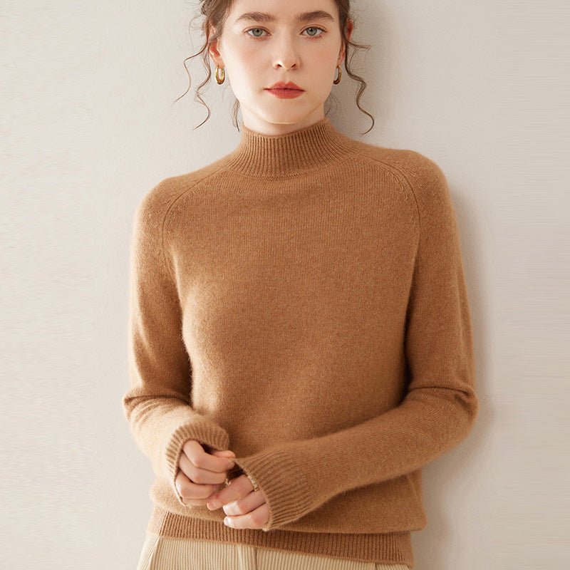 100% Pure Cashmere Thickened Half-Turtleneck – Cozy Luxe Comfort - Sainiya Eco Wear