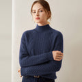 100% Pure Cashmere Three-Ply Half-Turtleneck – Thick Retro Warmth - Sainiya Eco Wear