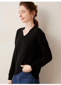 100% Pure Cashmere V-Neck Women’s Sweater – Slim Fit, Soft and Versatile - Sainiya Eco Wear