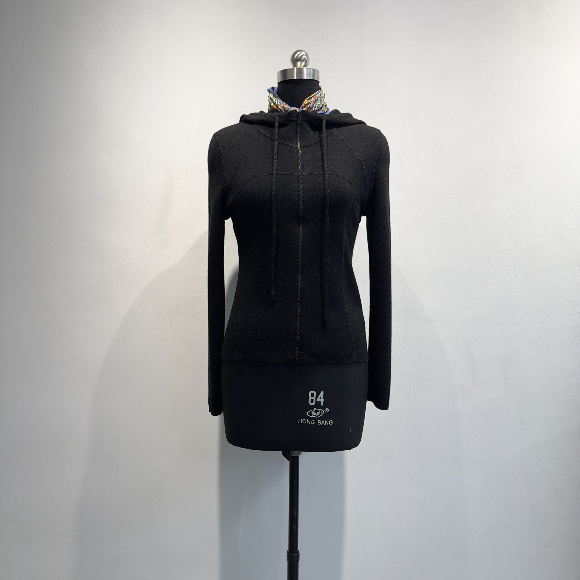 women wool knit hoodie cardigan