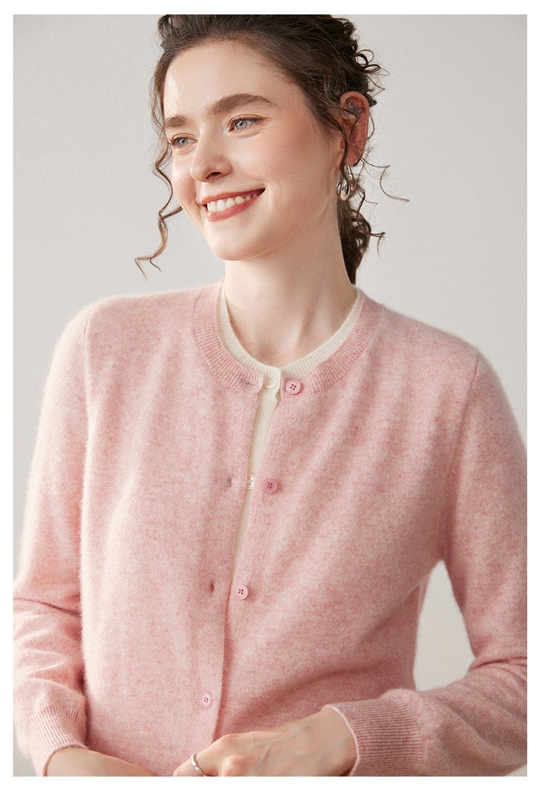 CashmereSoft — Women’s 100% Pure Cashmere Faux Two-Piece Cardigan - Sainiya Eco Wear