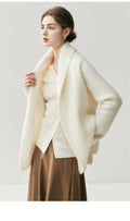 Lux Cashmere Coat~Belted Turn-Down Collar Soft Bathrobe Cardigan - Sainiya Eco Wear