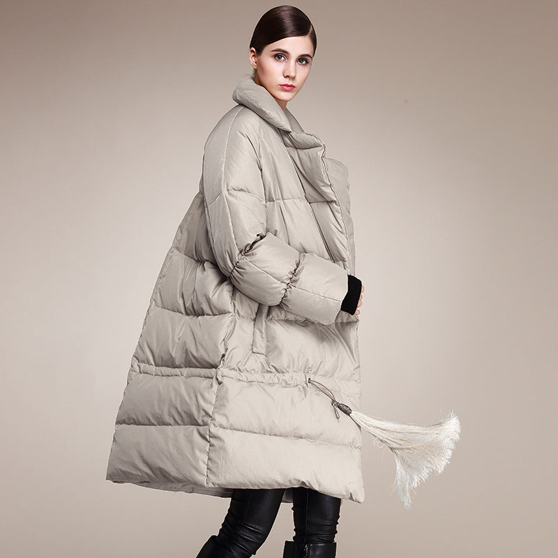Down Jacket Women's Mid-Length Coat – Thickened 90% White Duck Down Winter Style