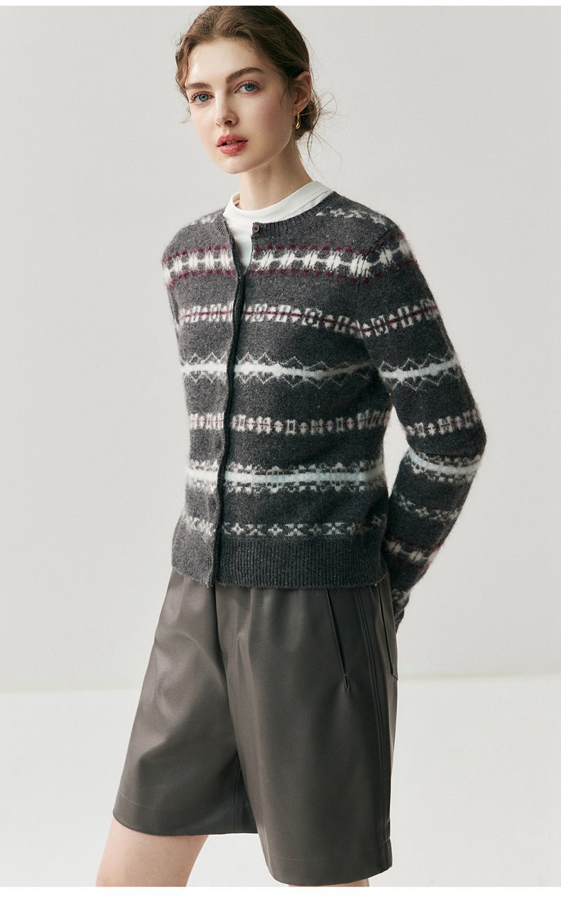 Fair Isle Cashmere Cardigan — Soft, Warm & Nordic-Inspired Knit - Sainiya Eco Wear