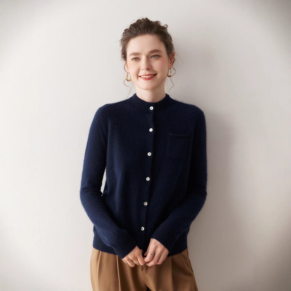 SoftKnit — Women’s 100% Pure Cashmere Button Cardigan - Sainiya Eco Wear