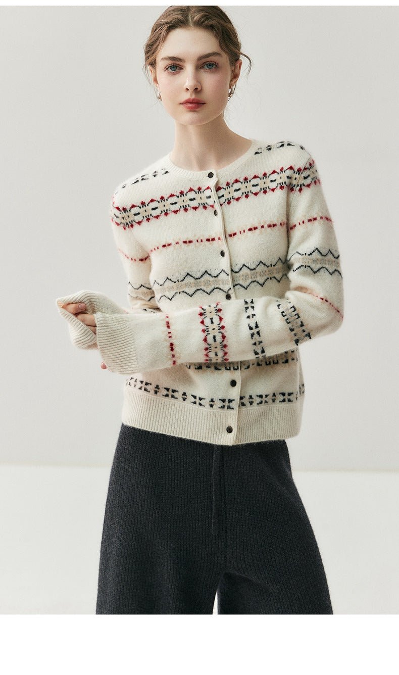 Fair Isle Cashmere Cardigan — Soft, Warm & Nordic-Inspired Knit - Sainiya Eco Wear