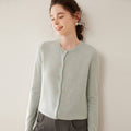 Cashmere Essential~Lightweight Pure Cashmere Round-Neck Slim Cardigan Women - Sainiya Eco Wear