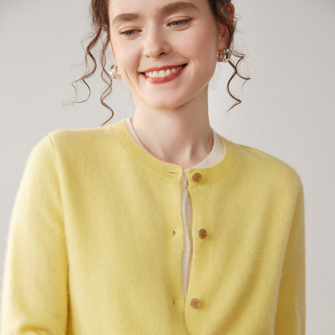 CashmereSoft — Women’s 100% Pure Cashmere Faux Two-Piece Cardigan - Sainiya Eco Wear